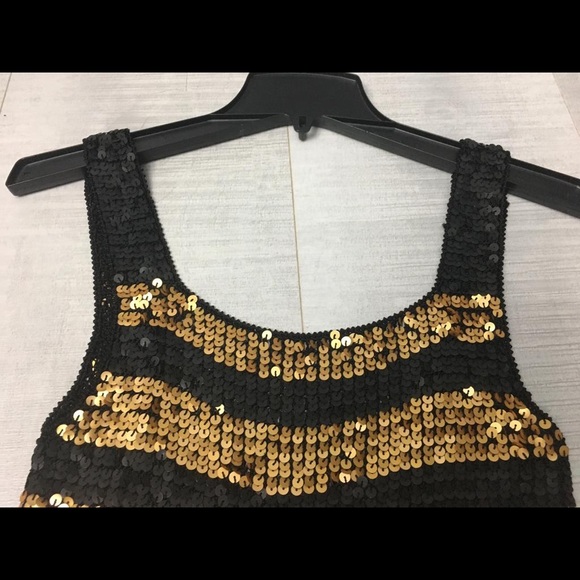 NEW Sequins Top Black/Gold - Elegant - Picture 3 of 6